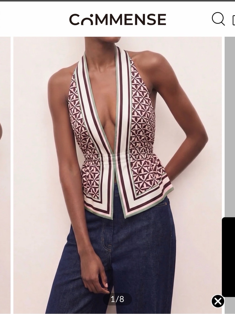 Commense Geo-Print Halter Top - L